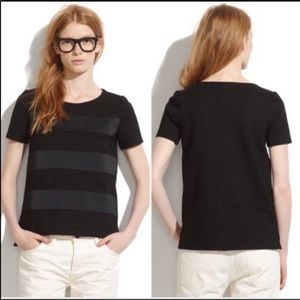 NWOT Madewell black stripe short sleeve shirt L